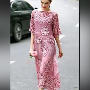 Free flowing Pink Lace Over Dress